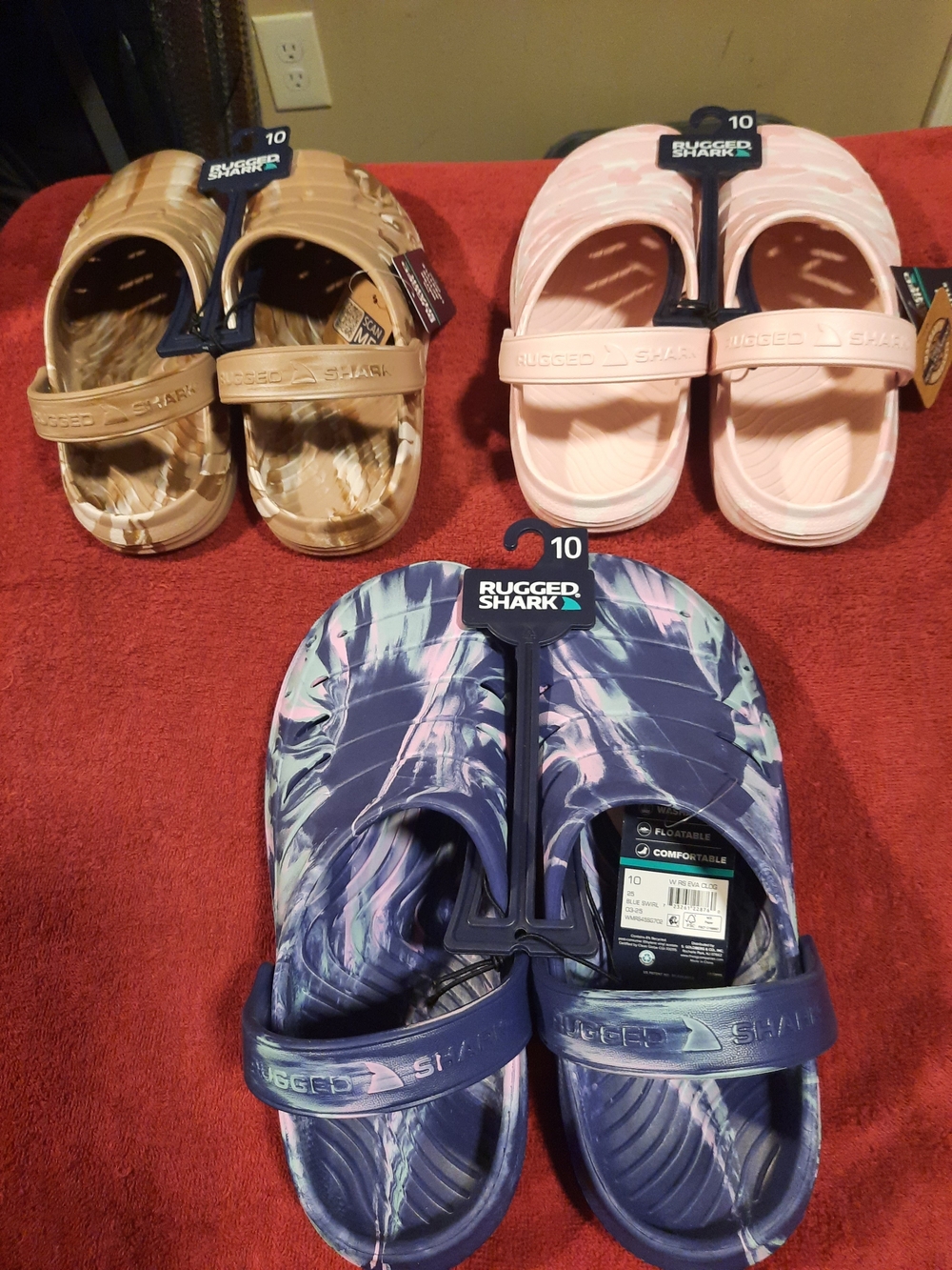 Rugged Shark Women's Summer Sandal/slide Bundle Of 3 Pair Pink, Purple, Brown - Picture 2 of 4